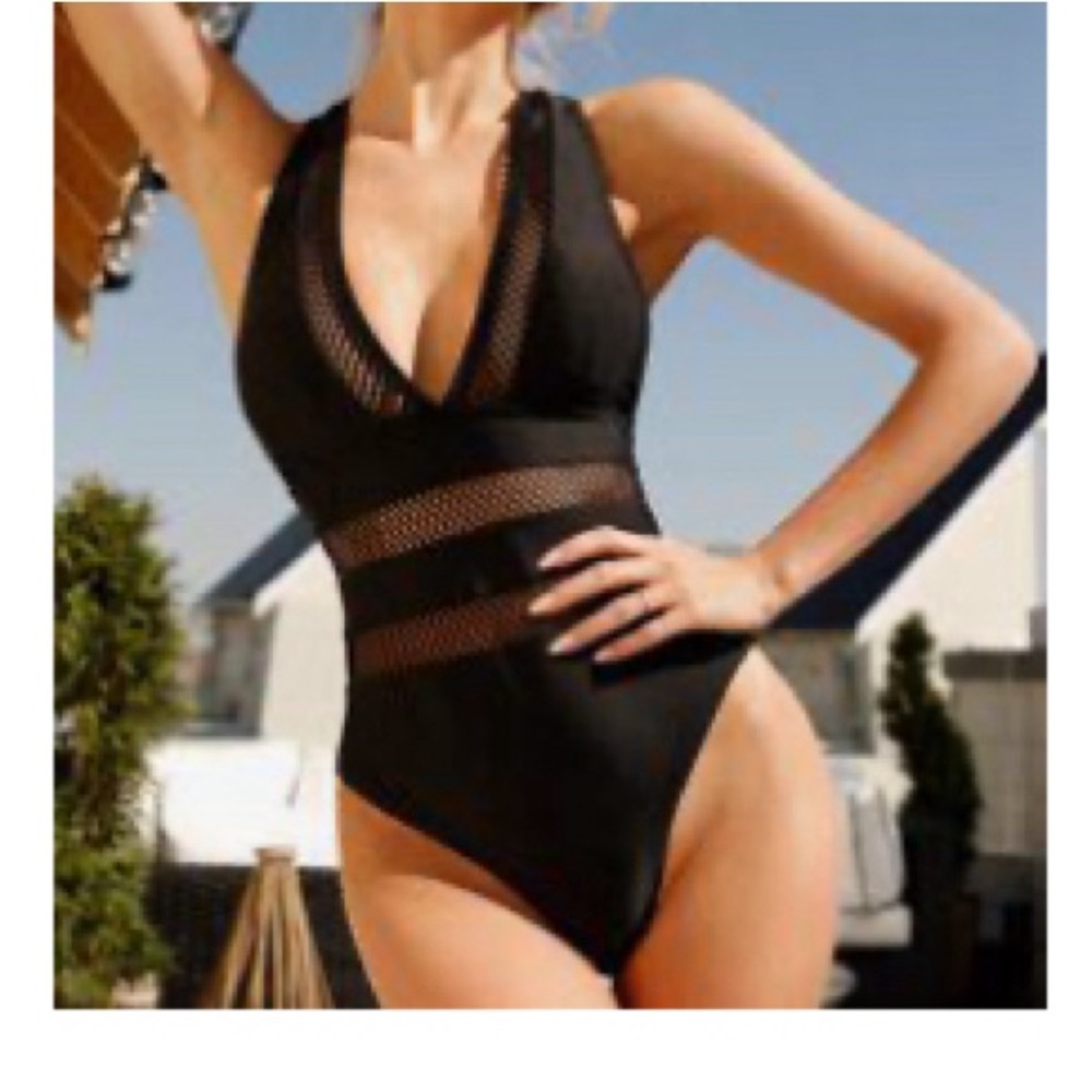 NWOT Black Mesh XL Super Sexy Swimsuit